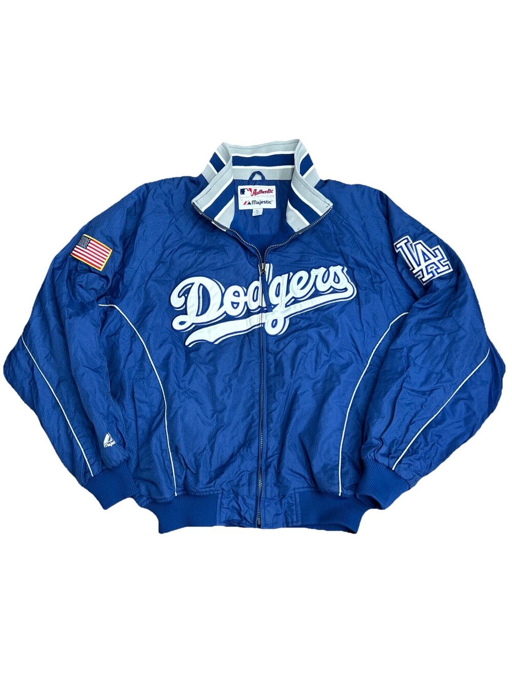 LA Dodgers Dugout Majestic Vtg Authentic Collection MLB Mens Jacket Bomber XL